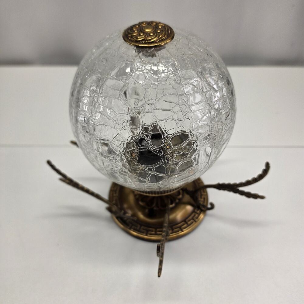 Underwriters Cracked Glass Brass Ornate Victorian Style Hardwired Ceiling Mount